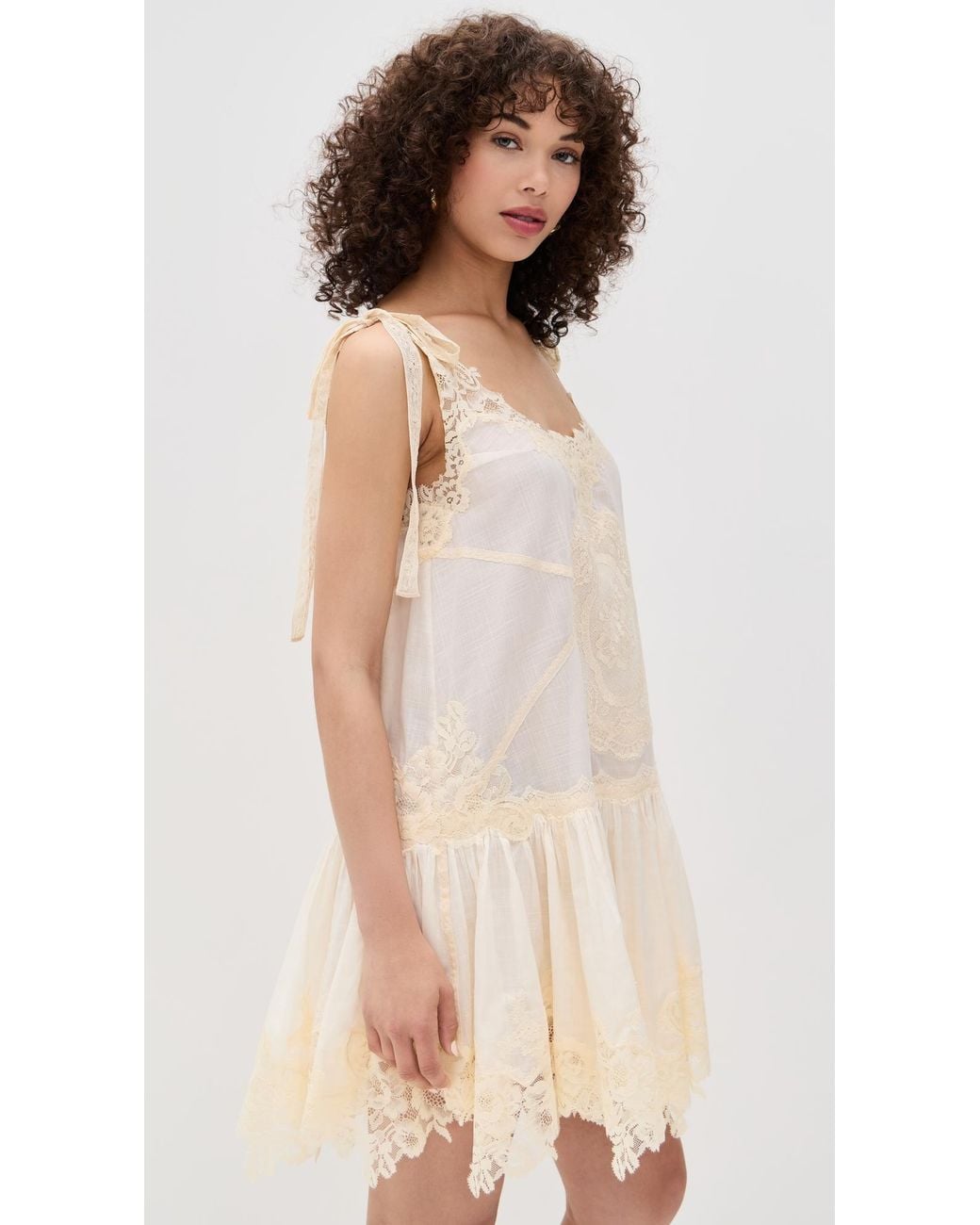 asymmetrical lace slip dress Elegant Asymmetric Lace-Trimmed Midi Slip Dress Black / L / US 10-12 main image 0