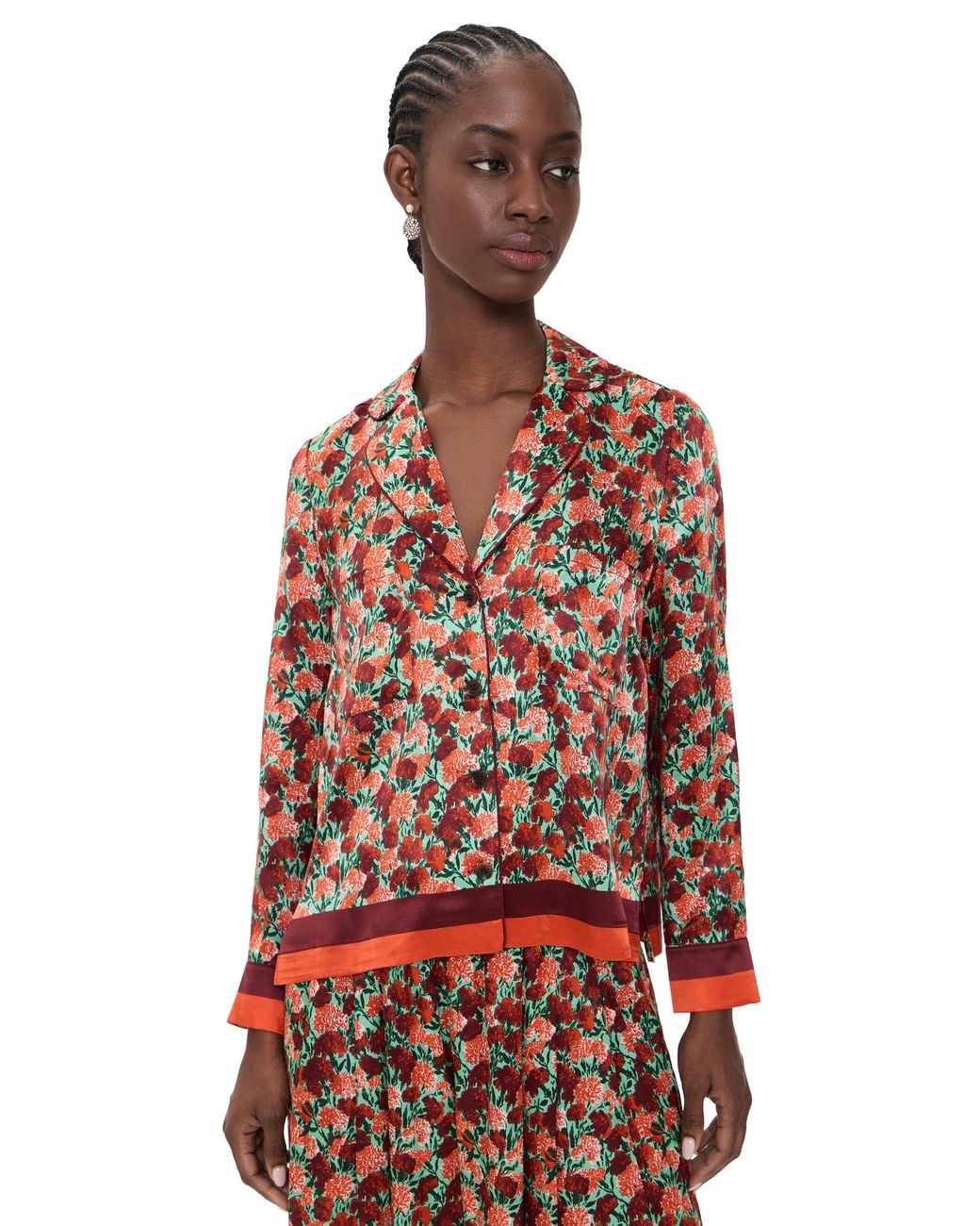 Hunter Bell Red Roxy Silk Top