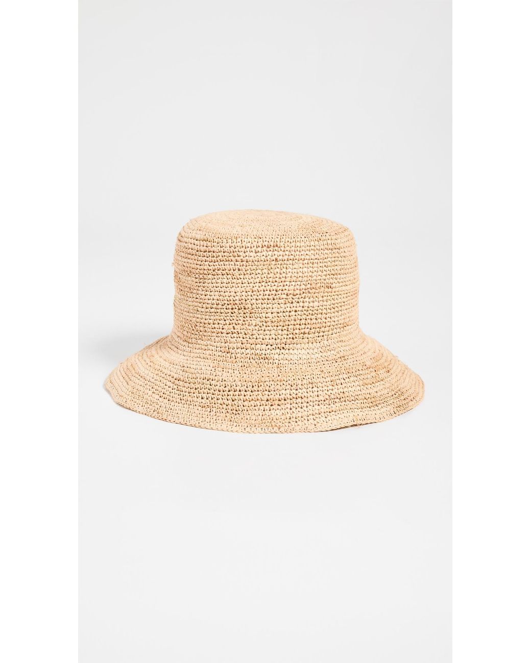 Hat Attack White Chic Crochet Straw Bucket Hat