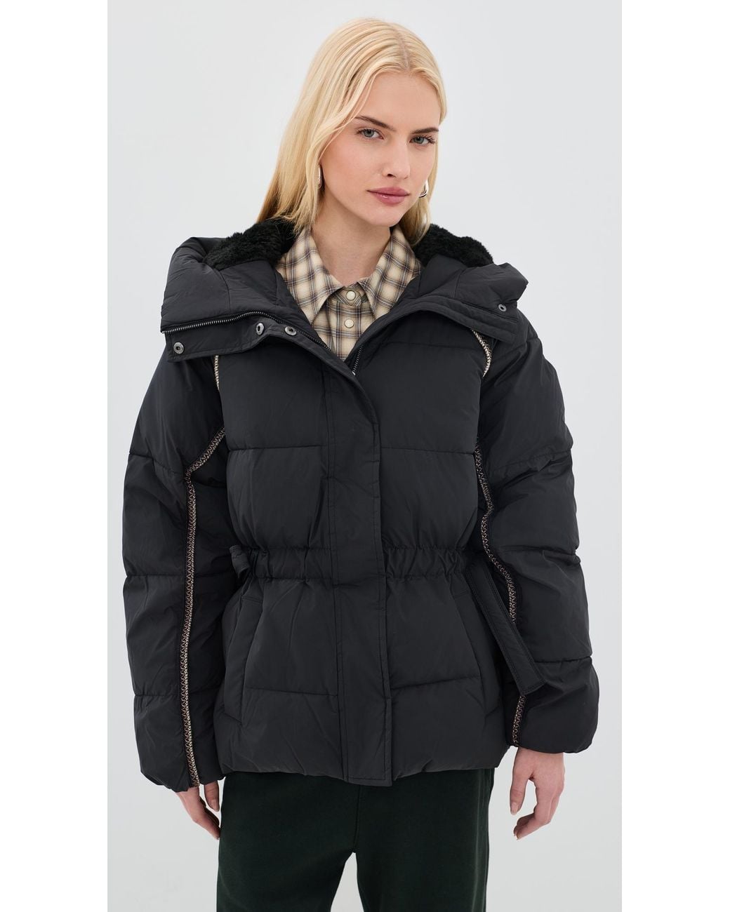 Ugg Black Renly Braid Puffer Jacket