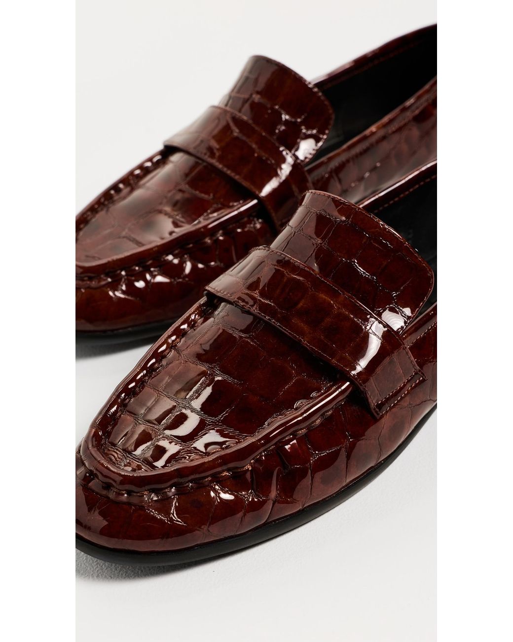 Black Suede Studio Brown Arrow Loafers
