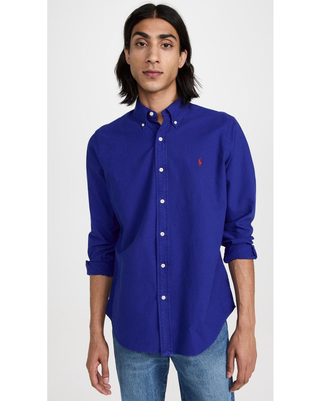 Polo Ralph Lauren Classic Oxford Long Sleeve Sport Shirt in Blue for ...