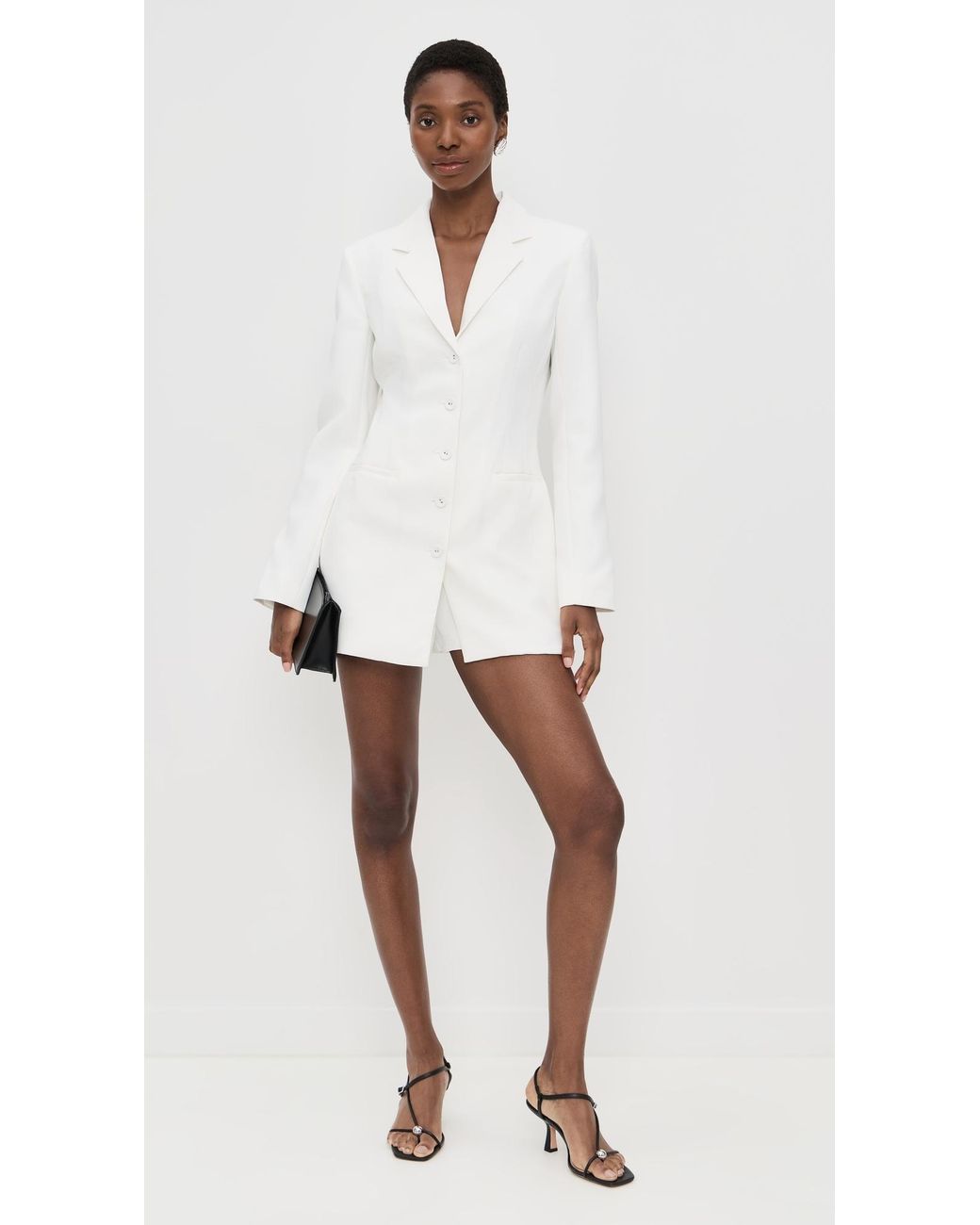Amanda Uprichard White Peralta Blazer Romper