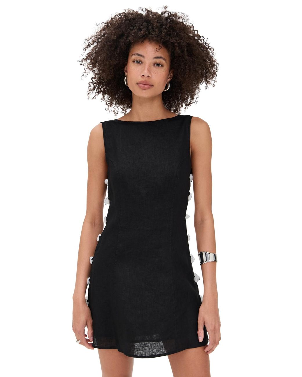Vrg Grl Tia Linen Mini Dress in Black | Lyst