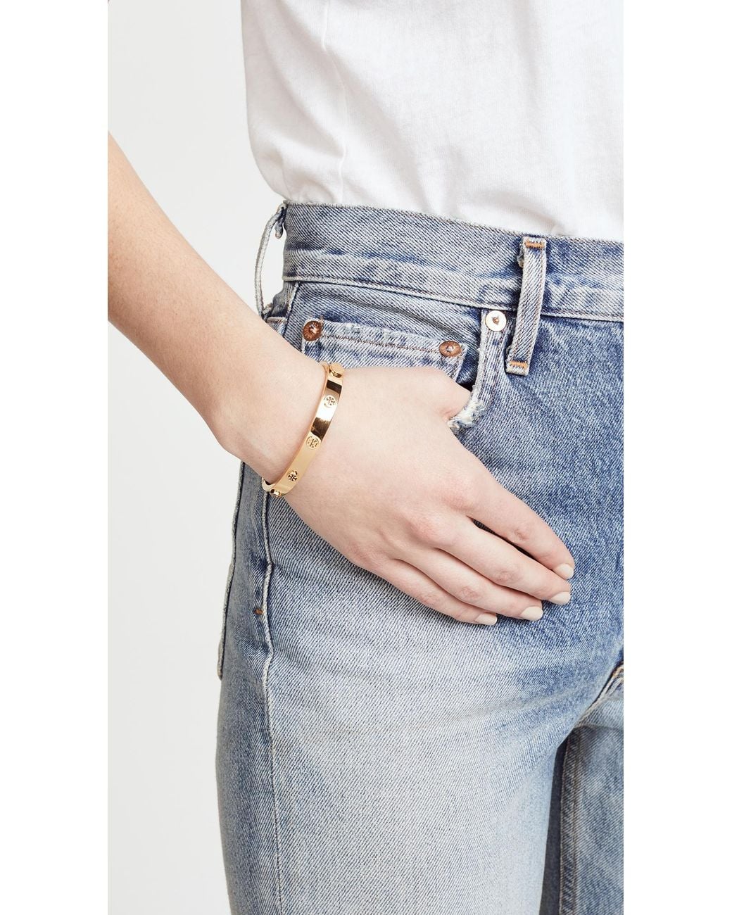 Tory Burch Metallic 7Mm Miller Stud Hinge Bracelet