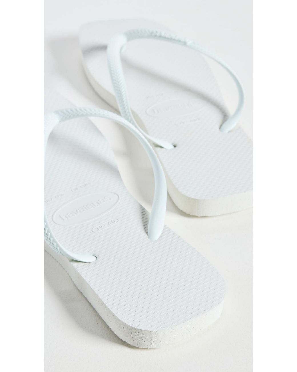 Havaianas White Slim Square Flip Flops