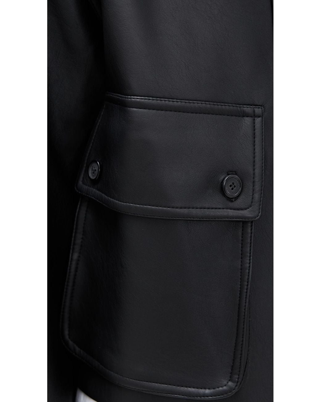 Pixie Market Black Patch Pocket Faux Leather Jacket