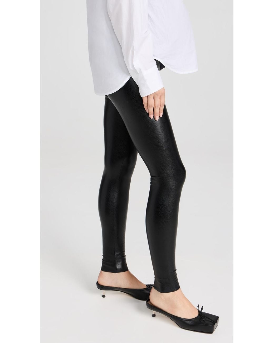 Commando Black Faux Leather Maternity Leggings