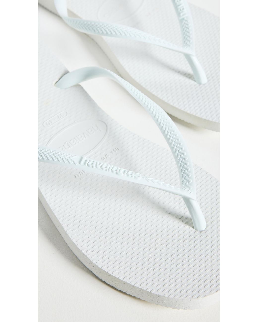 Havaianas White Slim Square Flip Flops