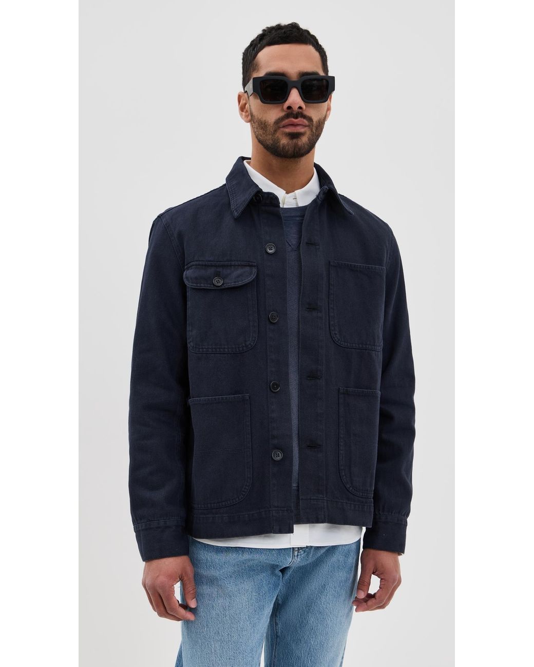 Alex Mill Blue Garment Dyed Work Jacket for men