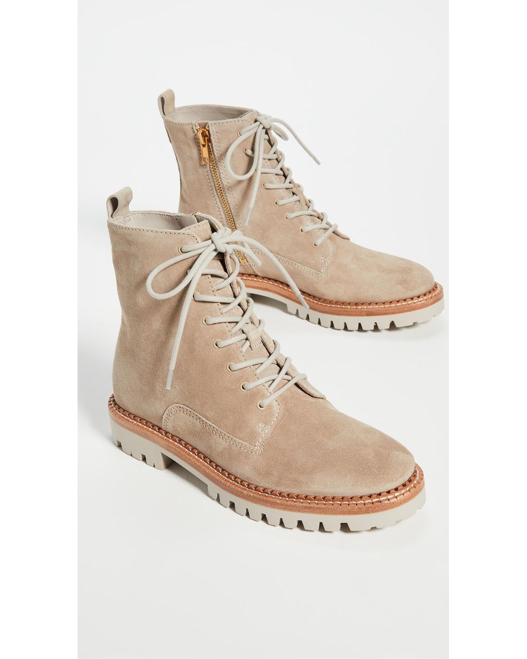 Vince Cabria Lug Sole Boots in Natural 