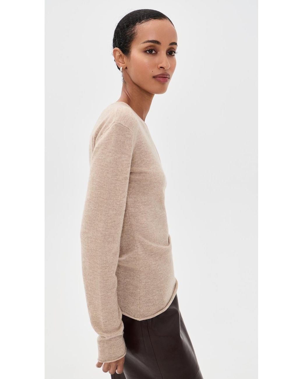 Helmut Lang Black Draped Wool Top