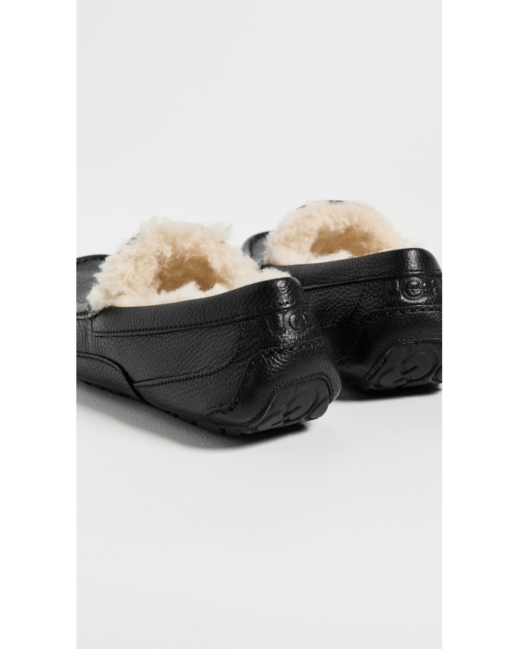 Ugg Black Ascot Leather Slippers for men