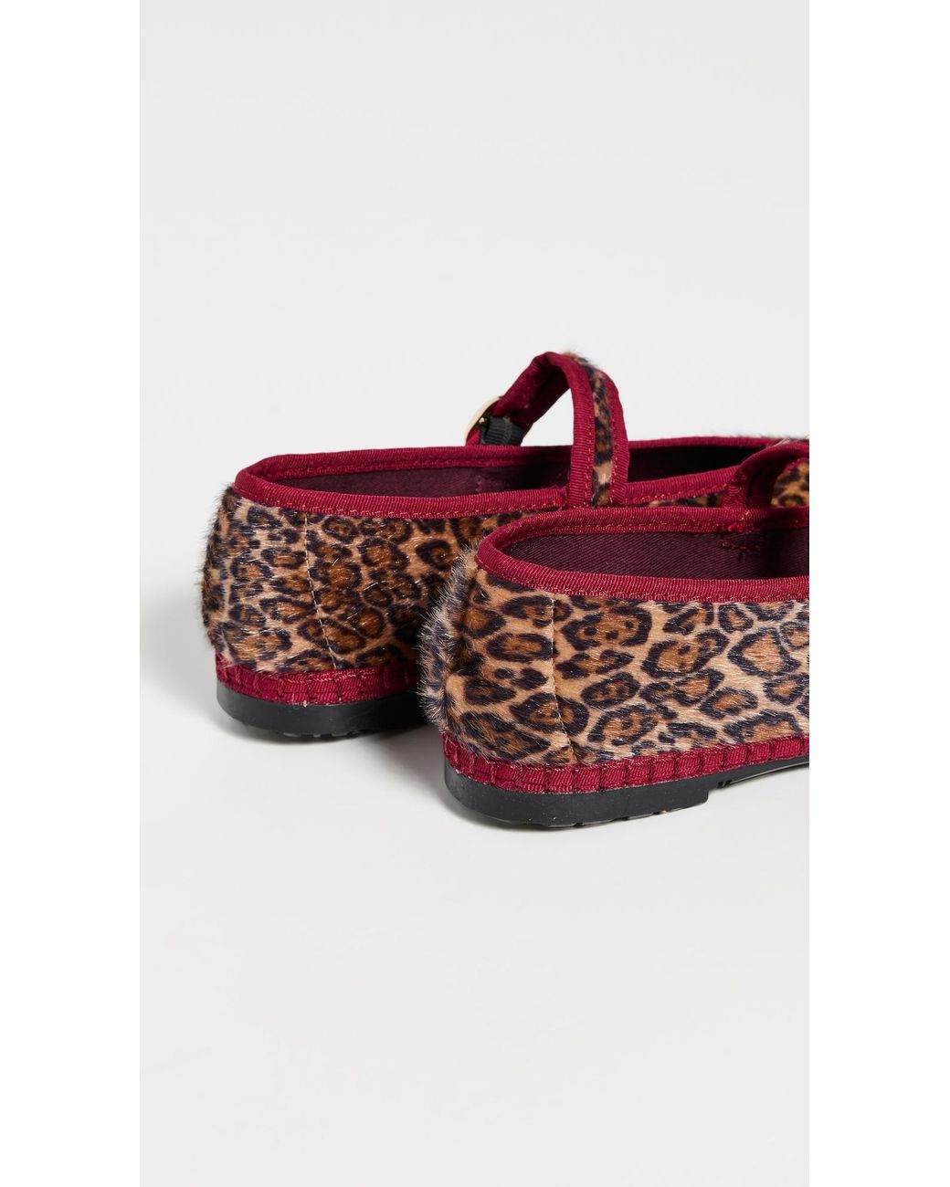 Flabelus Red Pierre Leopard Mary Jane Flats