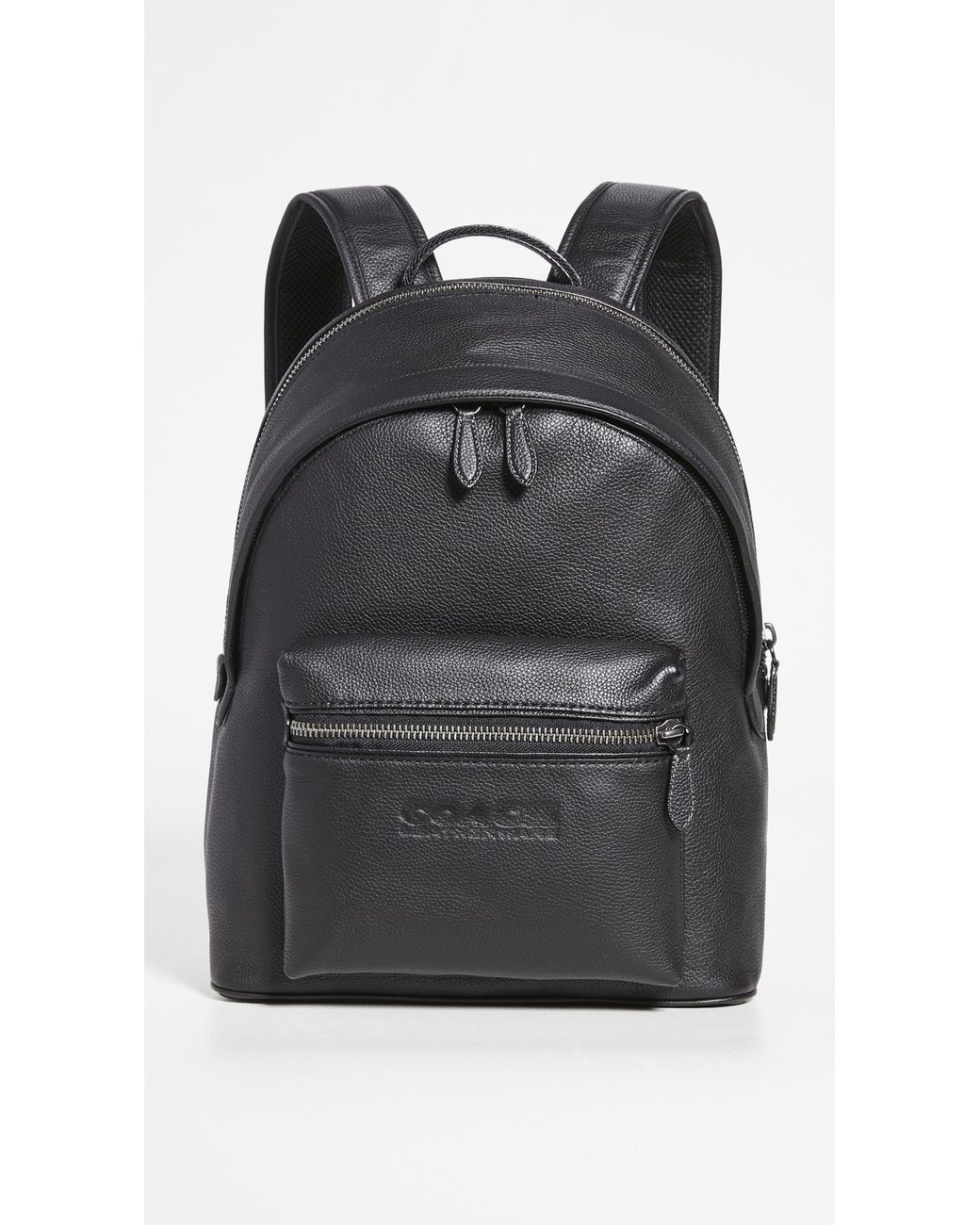 COACH Charter Backpack In Refined Pebbled Leather in Black for Men | Lyst