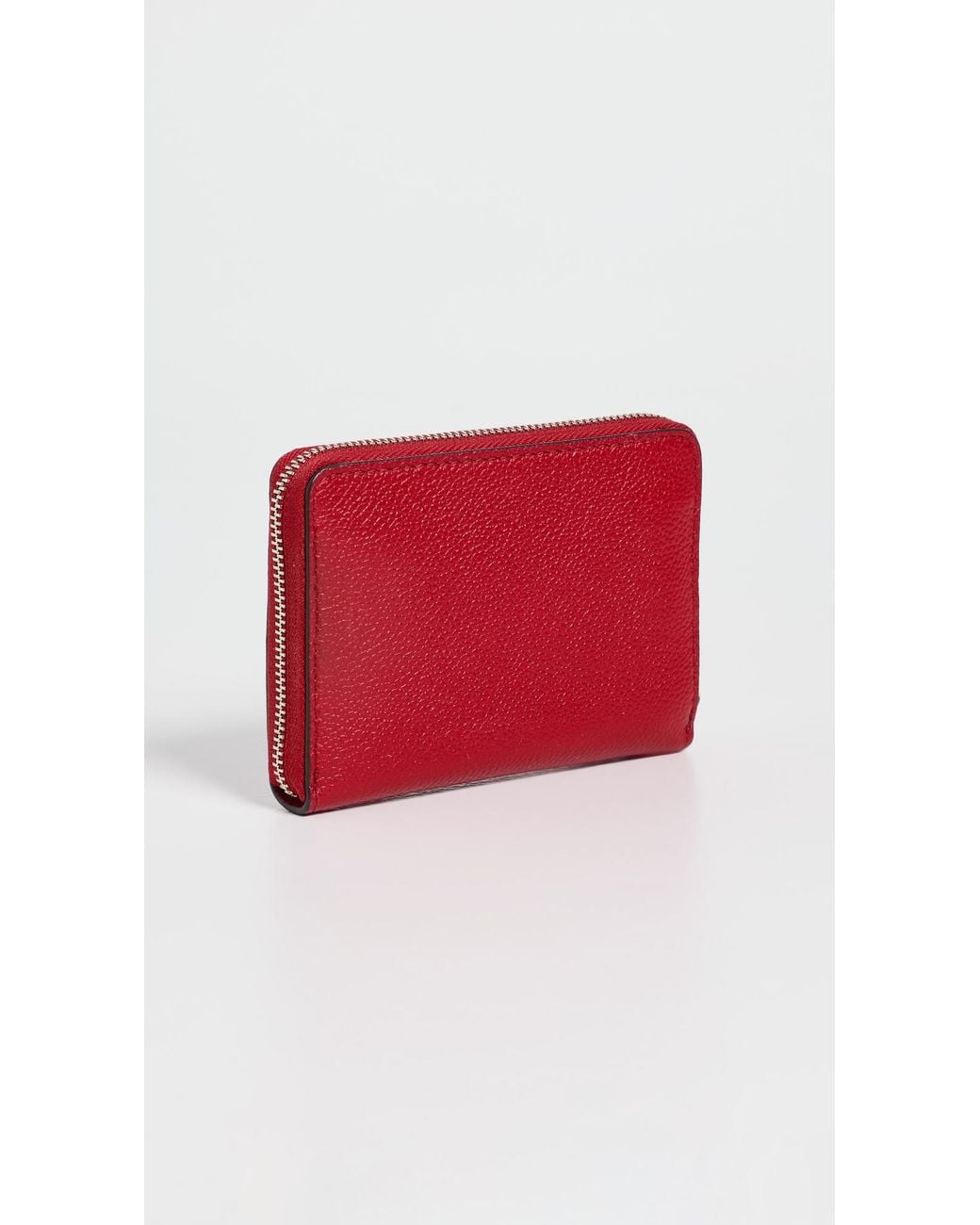 Tory Burch Red Romy Medium Zip Around Wallet