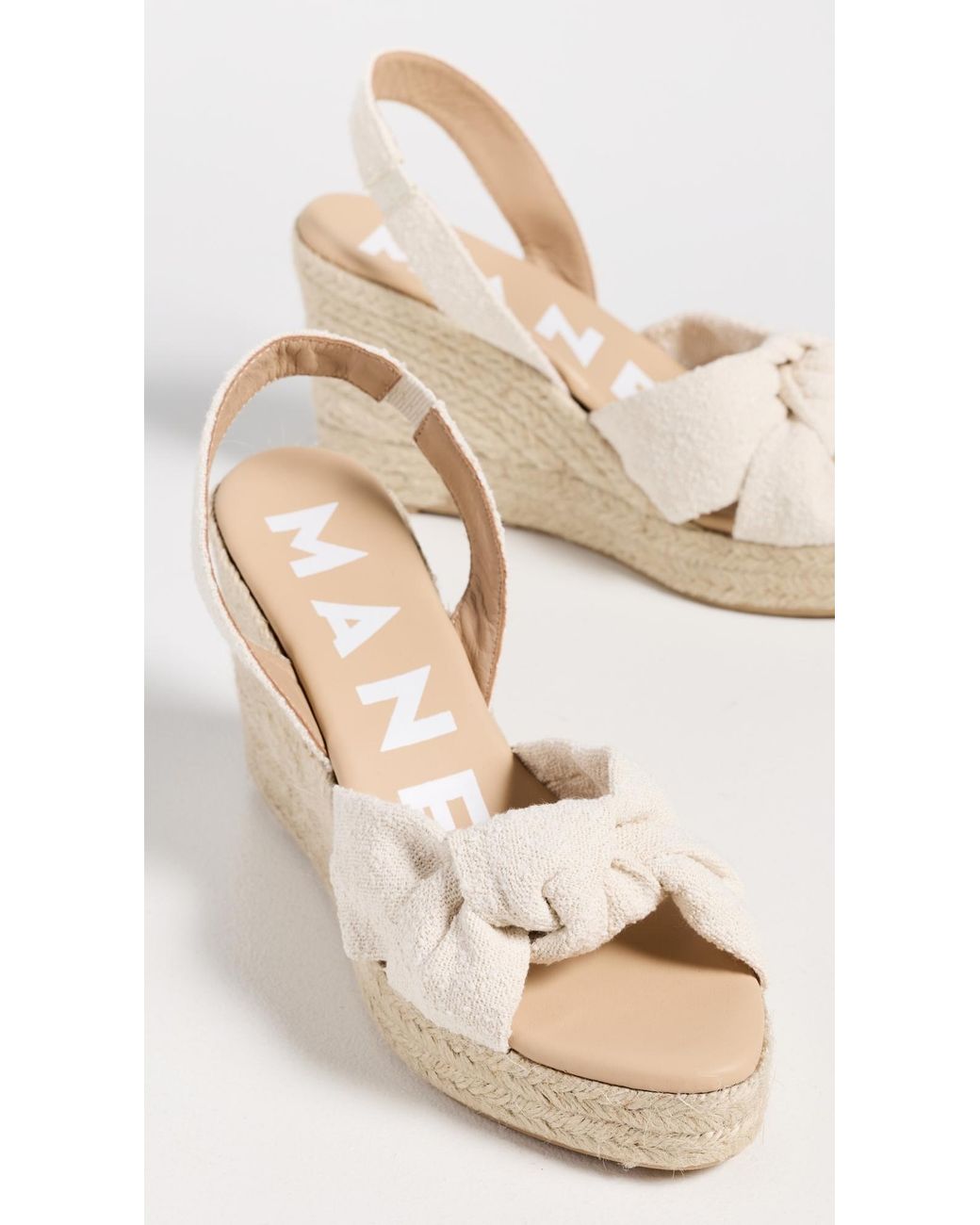 Manebí White Wedge Knot Espadrilles