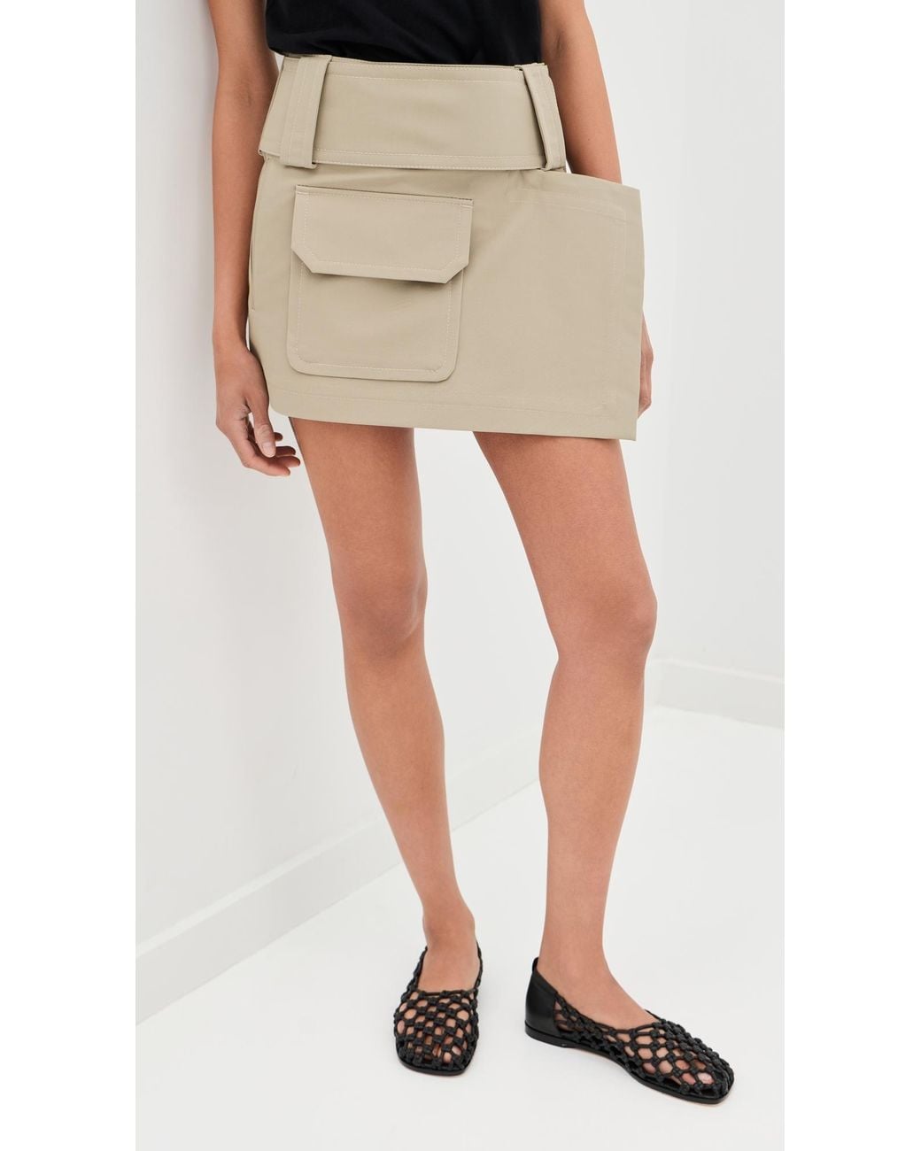 AMI Natural Wrap Mini Skirt