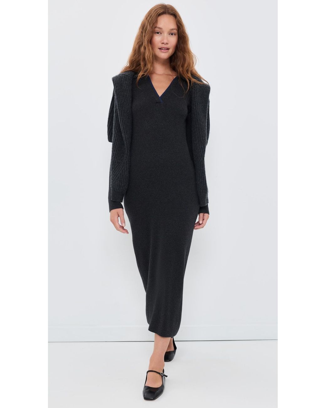 Faherty Brand Black Throwback Sweater Dress