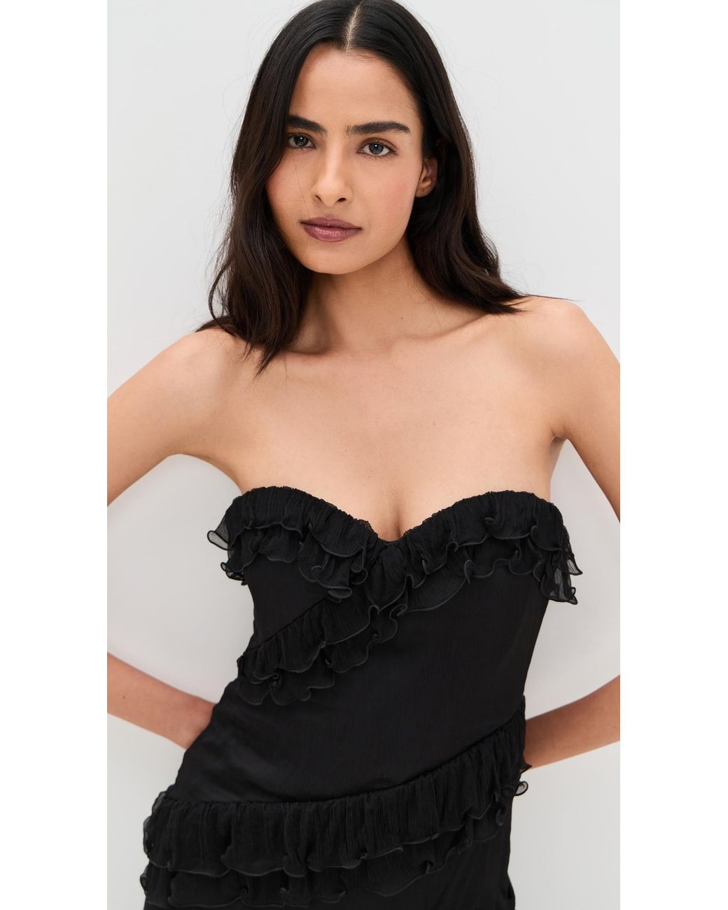 princess polly baby blue dress AMUR Harrison Gown in Black