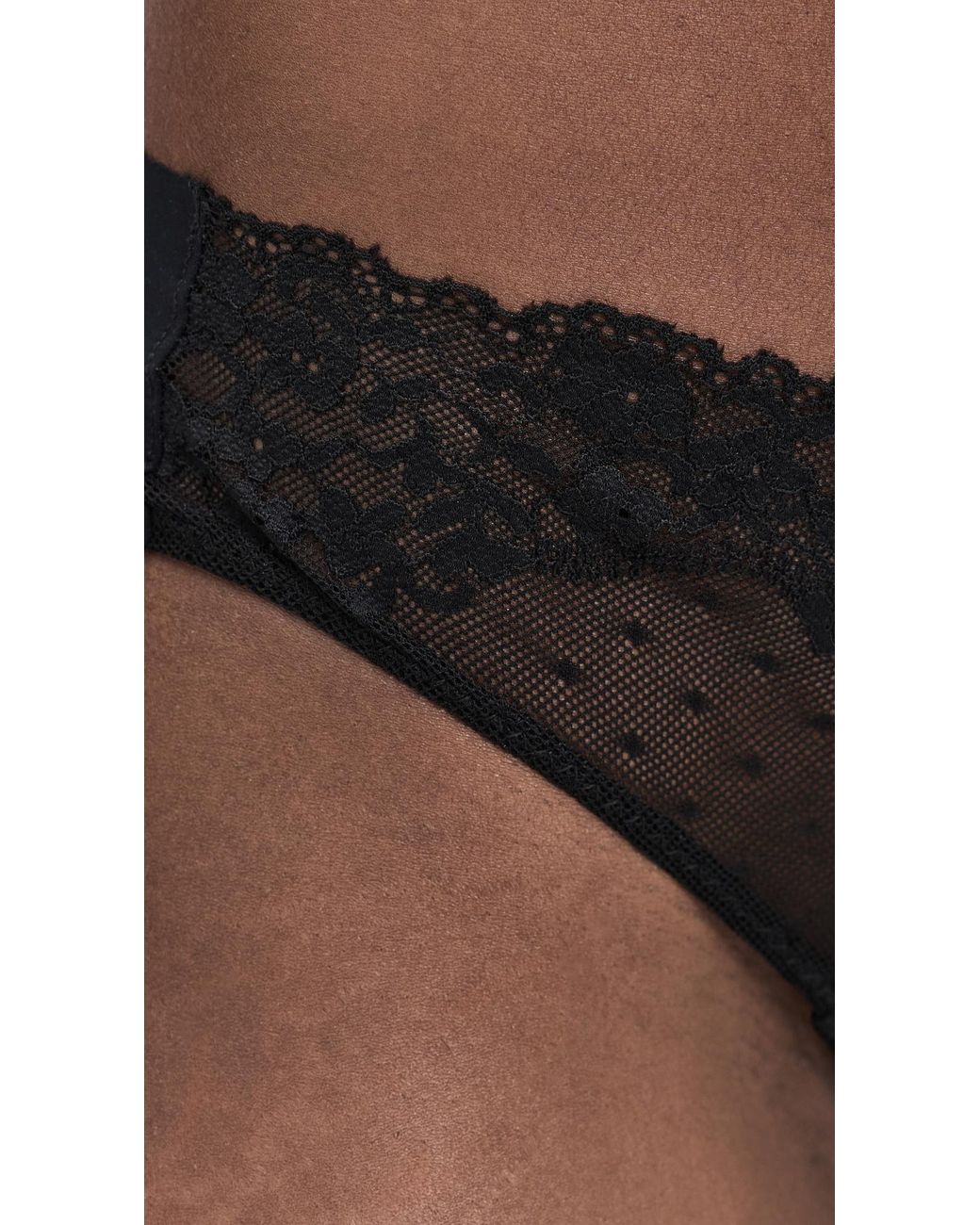 Commando Black Double Take Lace Thong
