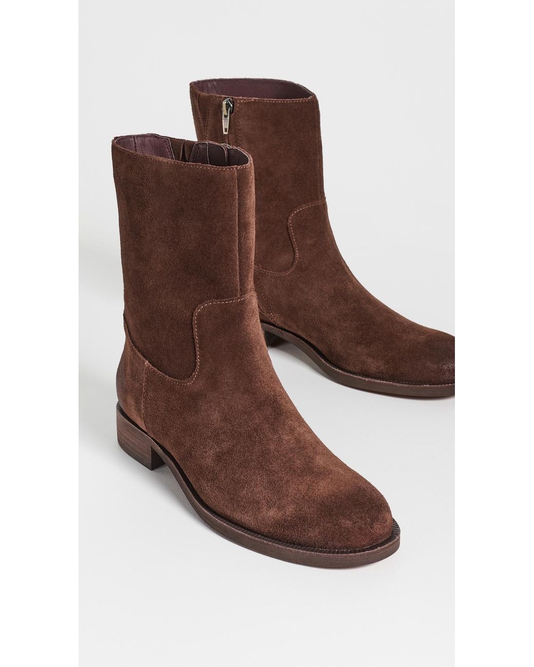 Madewell Brown Marty Suede Booties