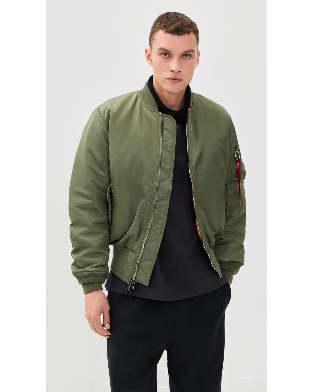 Alpha Industries Green Ma-1 Heritage Fit Flight Jacket for men