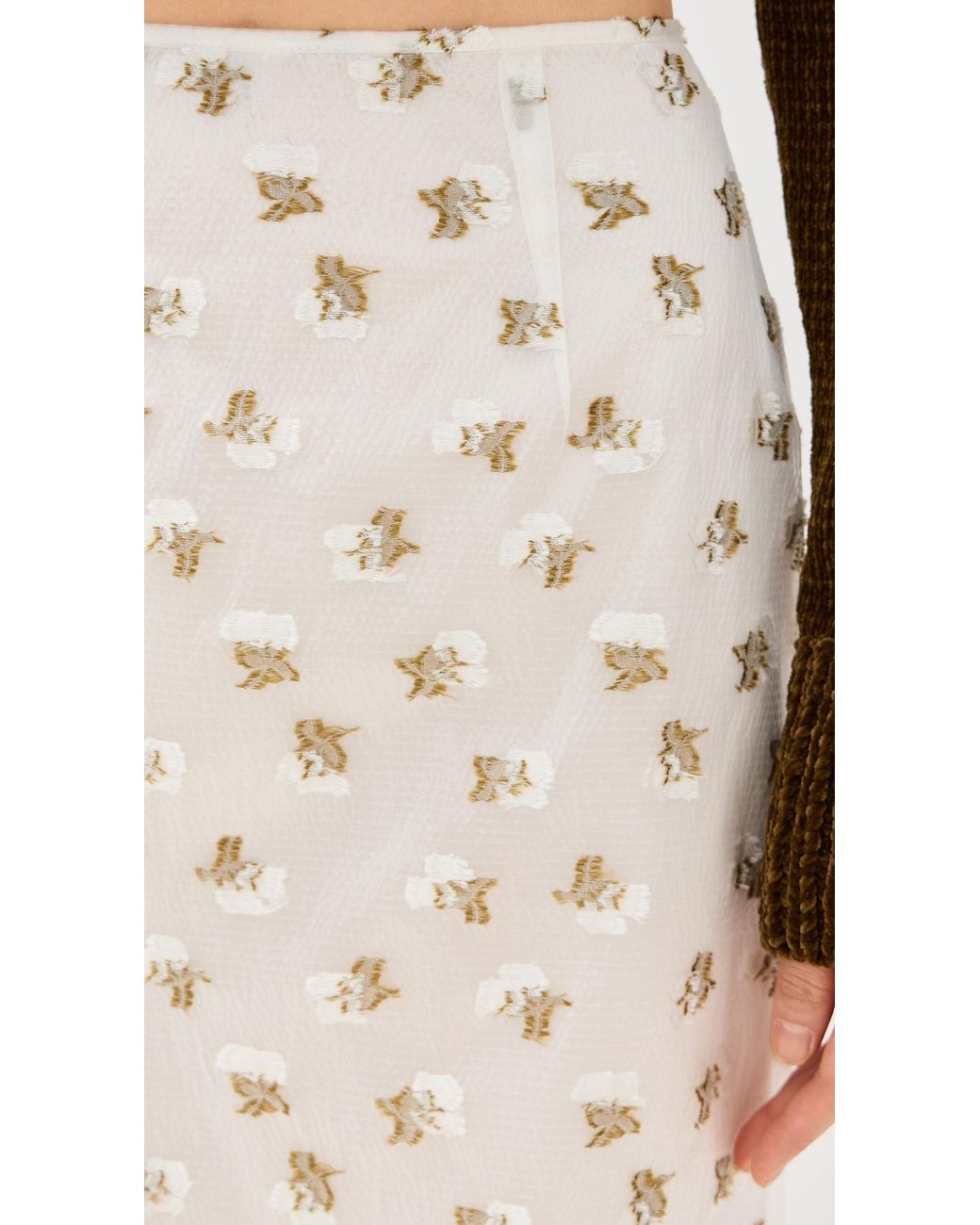 【Cecilie Bahnsen】ALLEGRA SKIRT ALLEGRA | SKIRT KADO FIL-COUP… WHITE/OLIVE