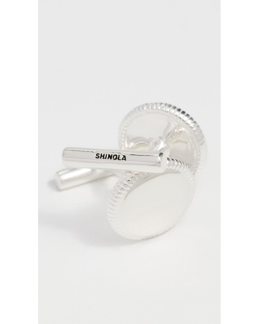 Shinola White Coin Edge Cufflinks for men