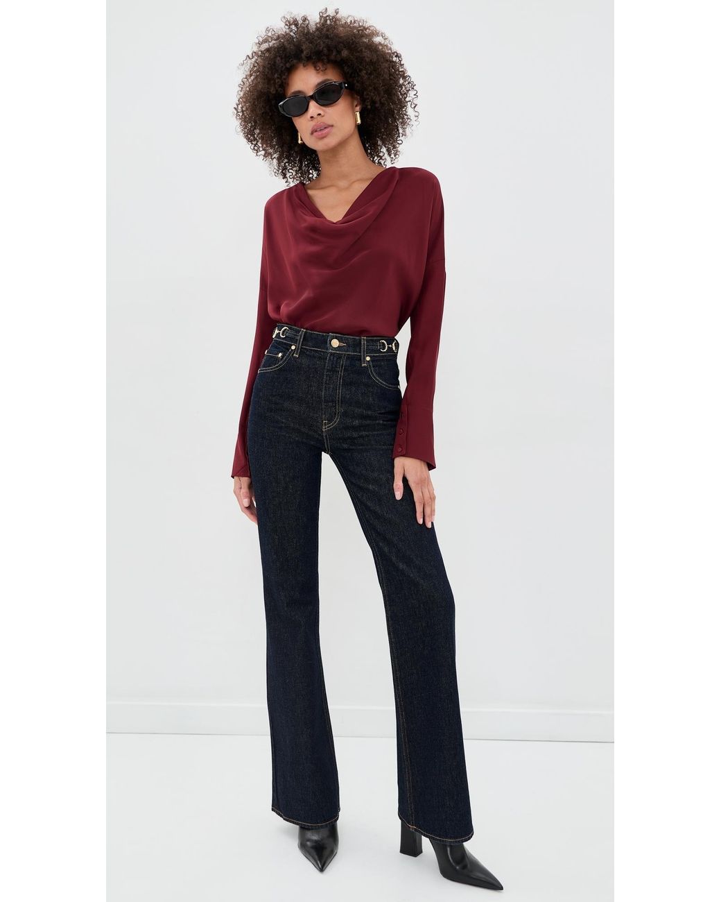 Rag & Bone Red Vinnie Silk Blouse