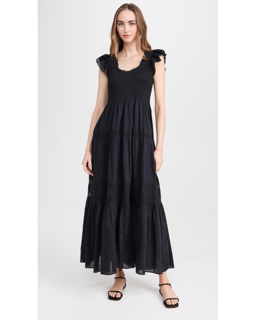LoveShackFancy Black Chessie Dress