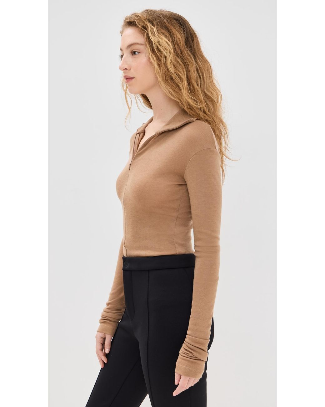 BITE STUDIOS Natural Fine Wool Zip Top