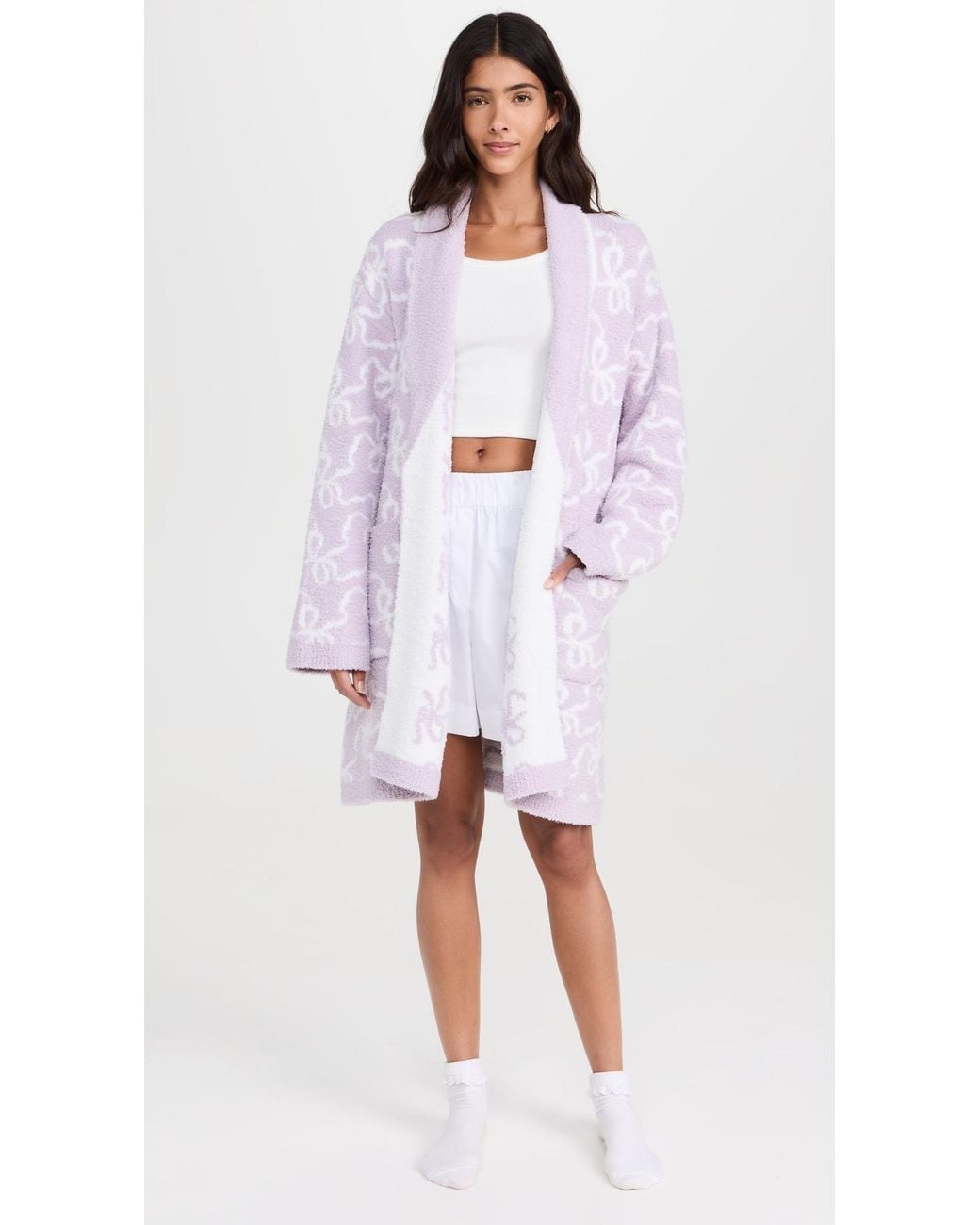 LoveShackFancy Purple Teddy Robe
