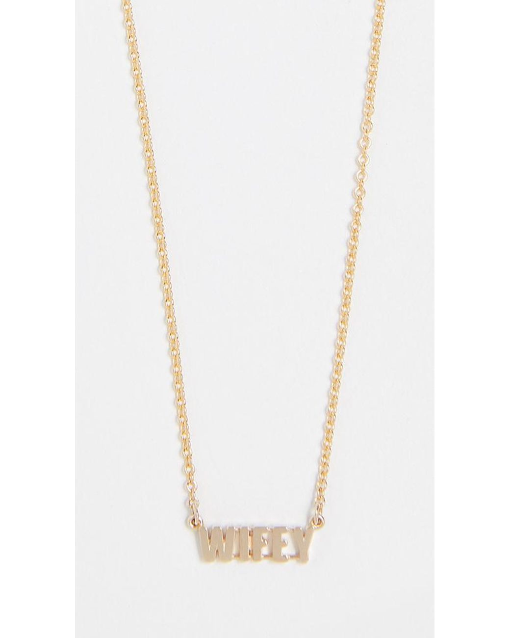 Established 14k Gold Wifey Word Necklace in Metallic Lyst