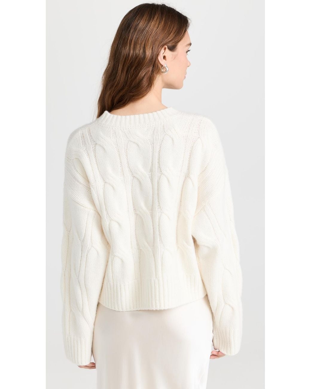 SABLYN White Cable Knit Cashmere Sweater