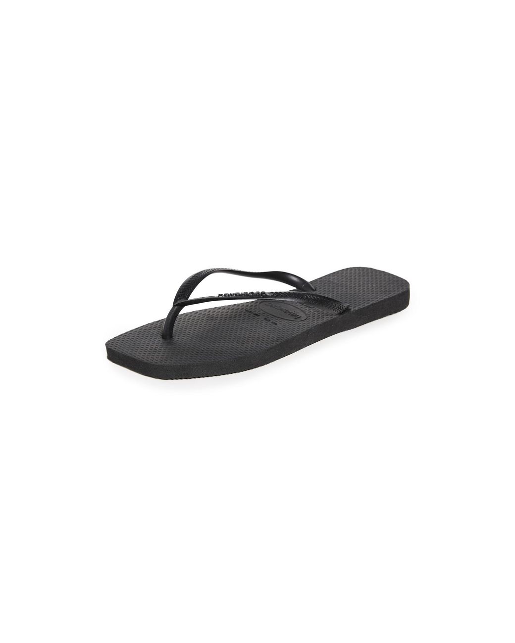 Havaianas Black Slim Square Solid Flip Flops
