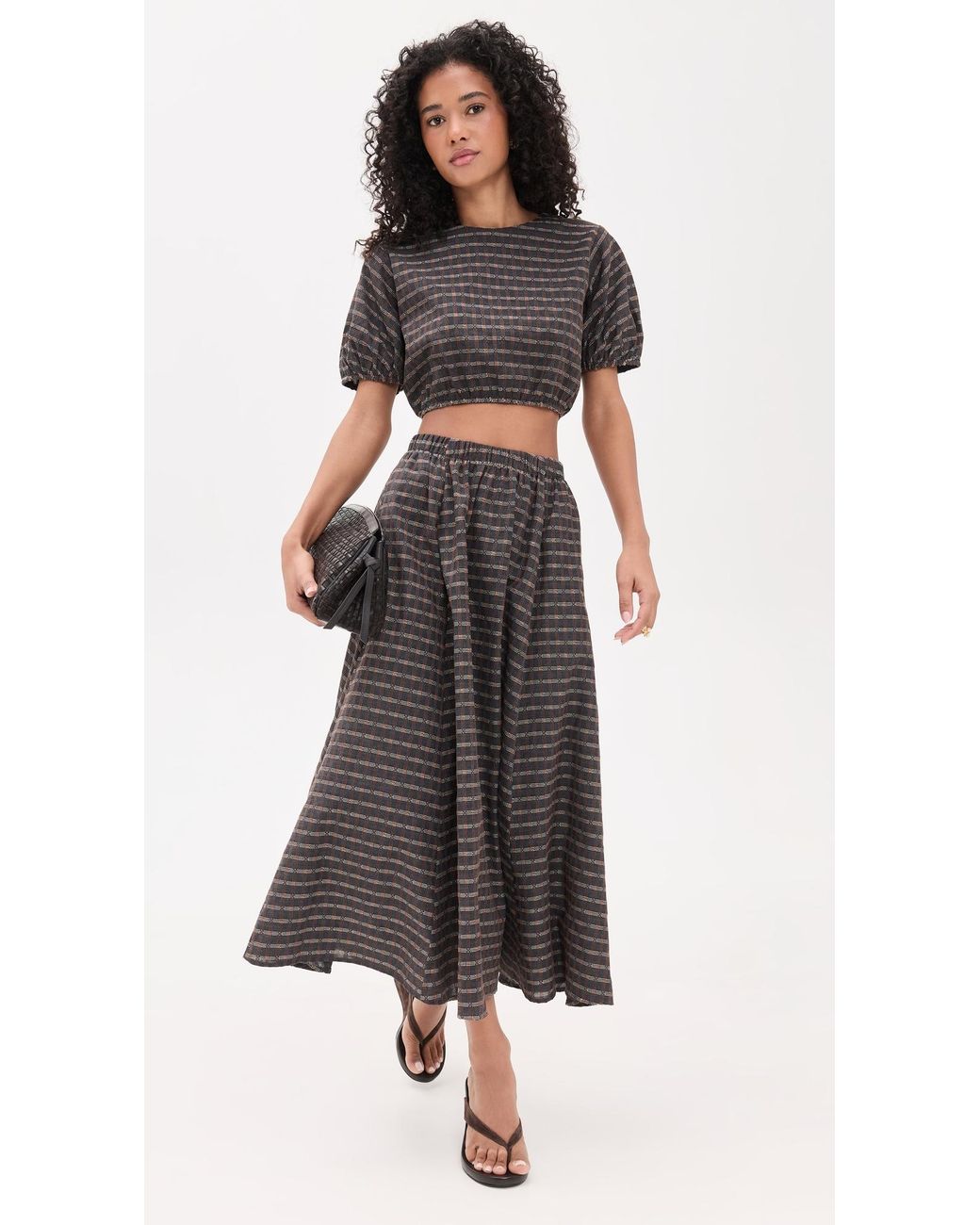 Le Bos Black Lillian Cropped Blouse