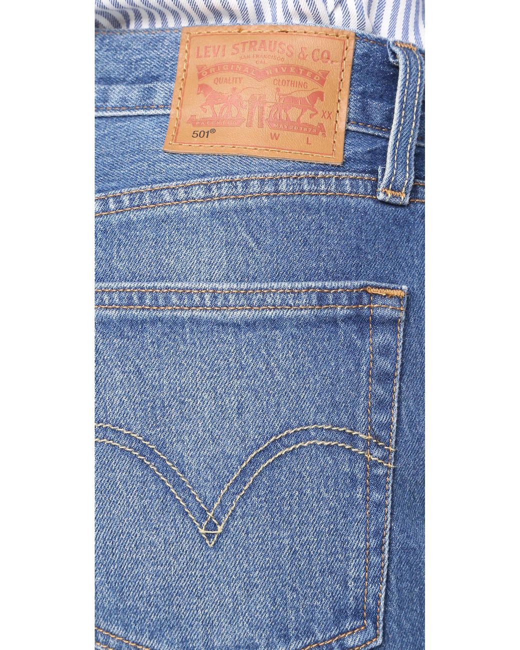 Levi's Women's Blue 501 Frayed Hem Jeans