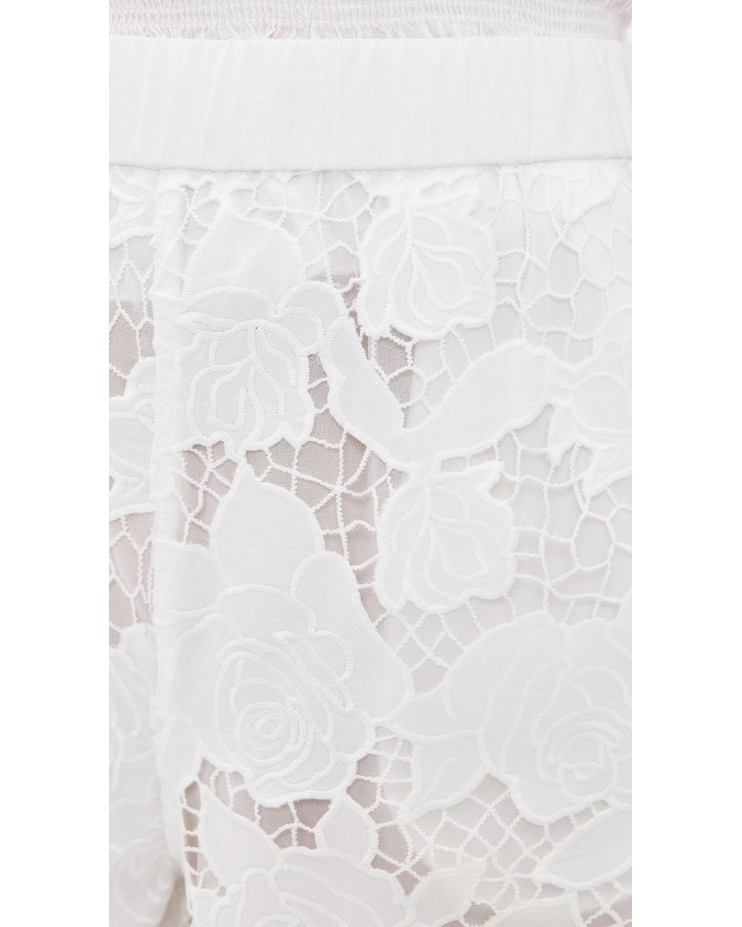 L'Agence White Laina Pull On Eyelet Shorts