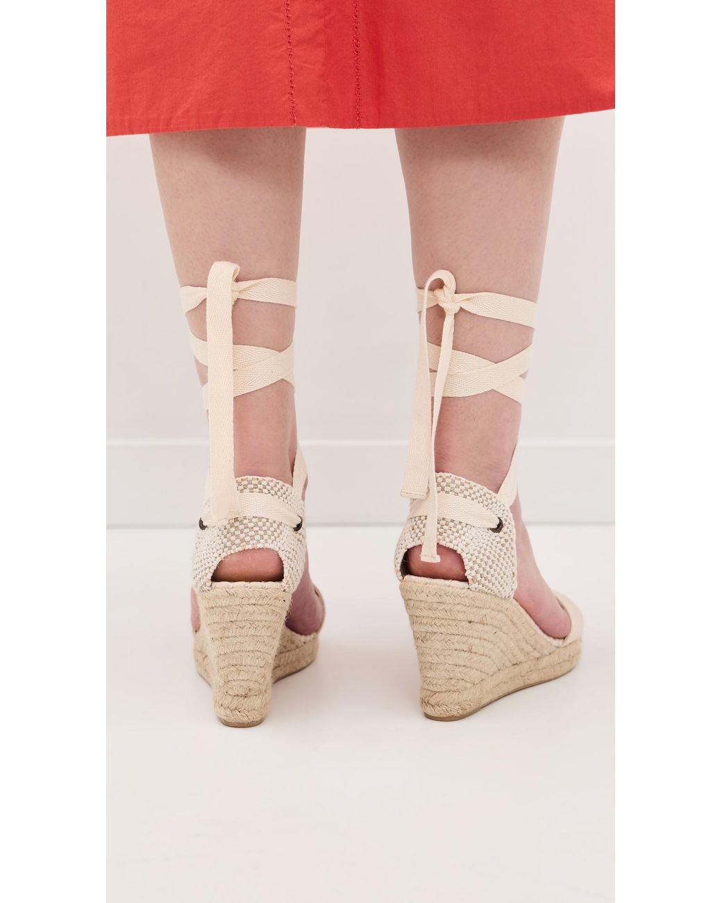 Soludos White Open Toe Marseille Wedge Espadrilles