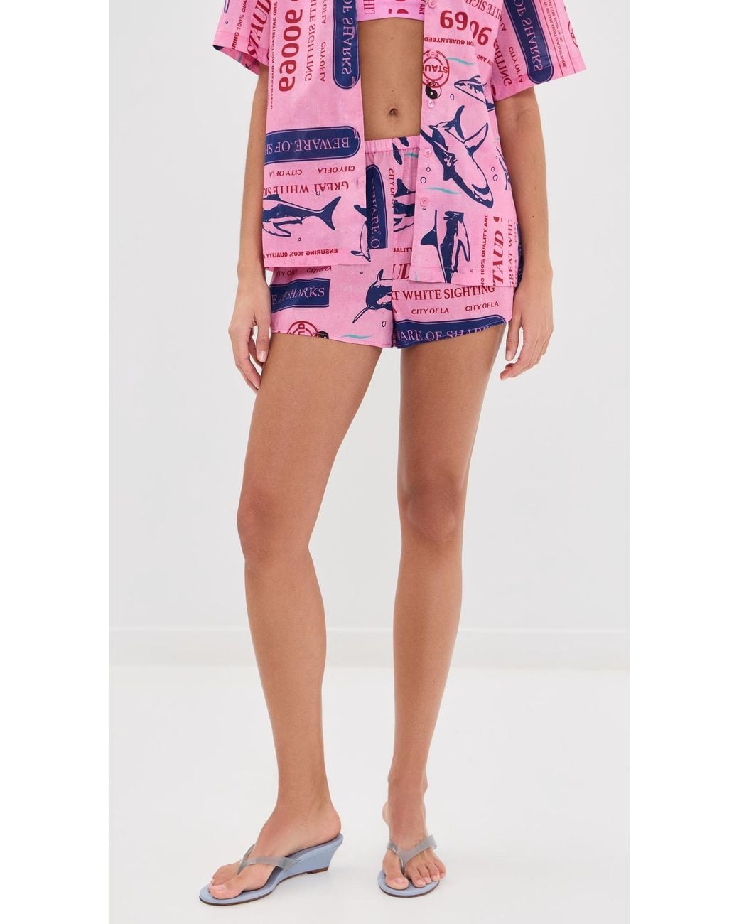 Staud Red Paddle Shorts