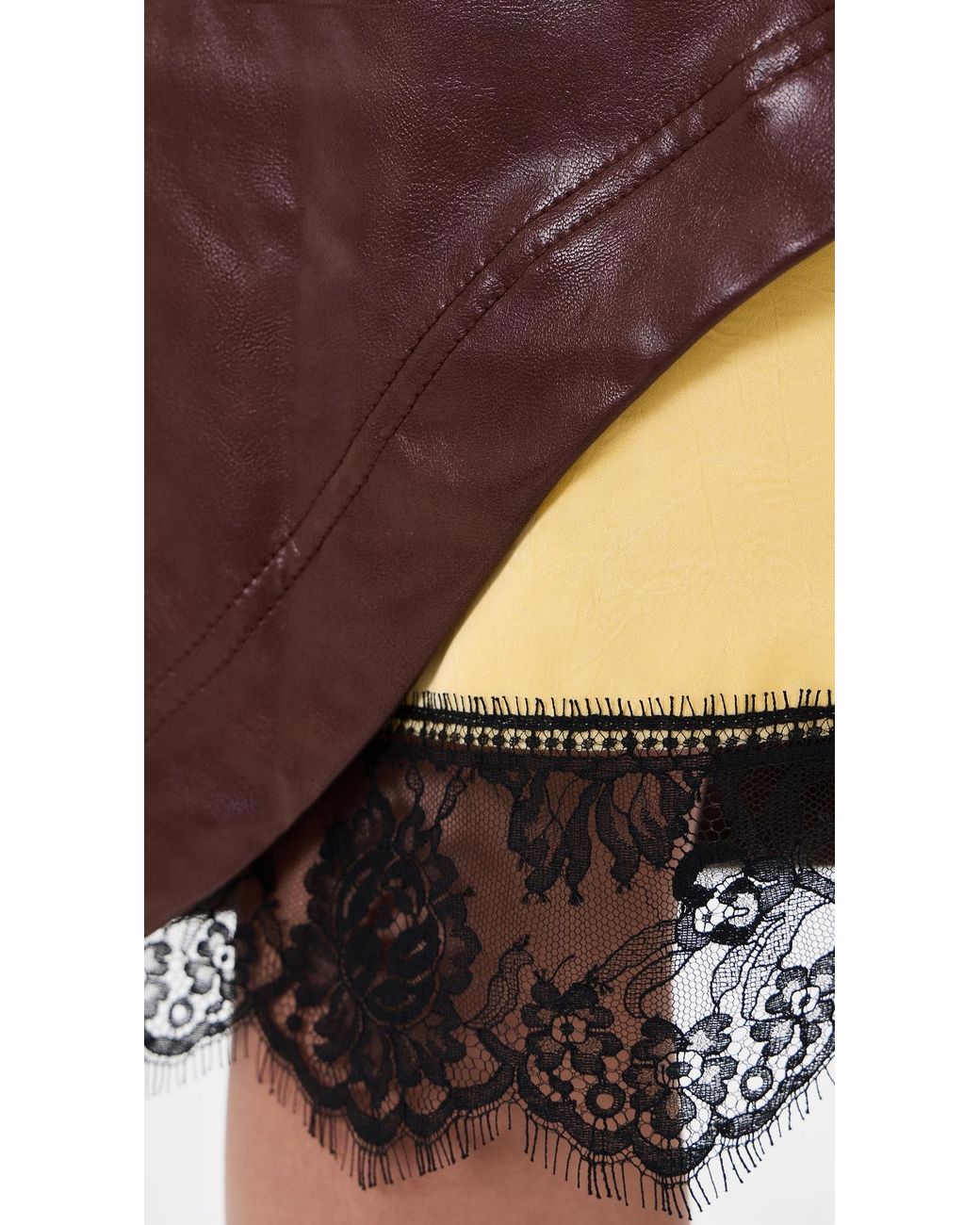 MSGM Red Leather Skirt