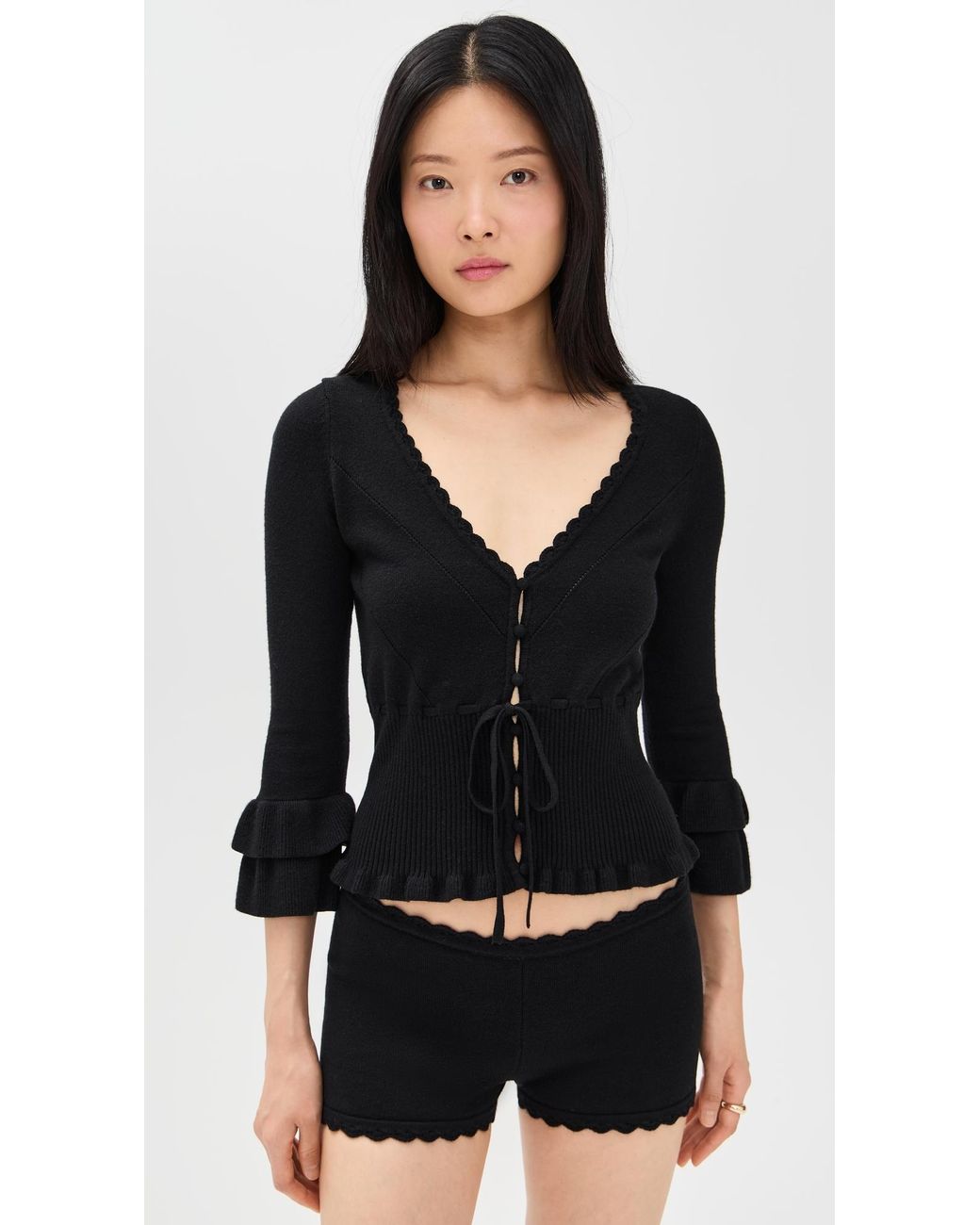 GUIZIO Black Mathilde Top