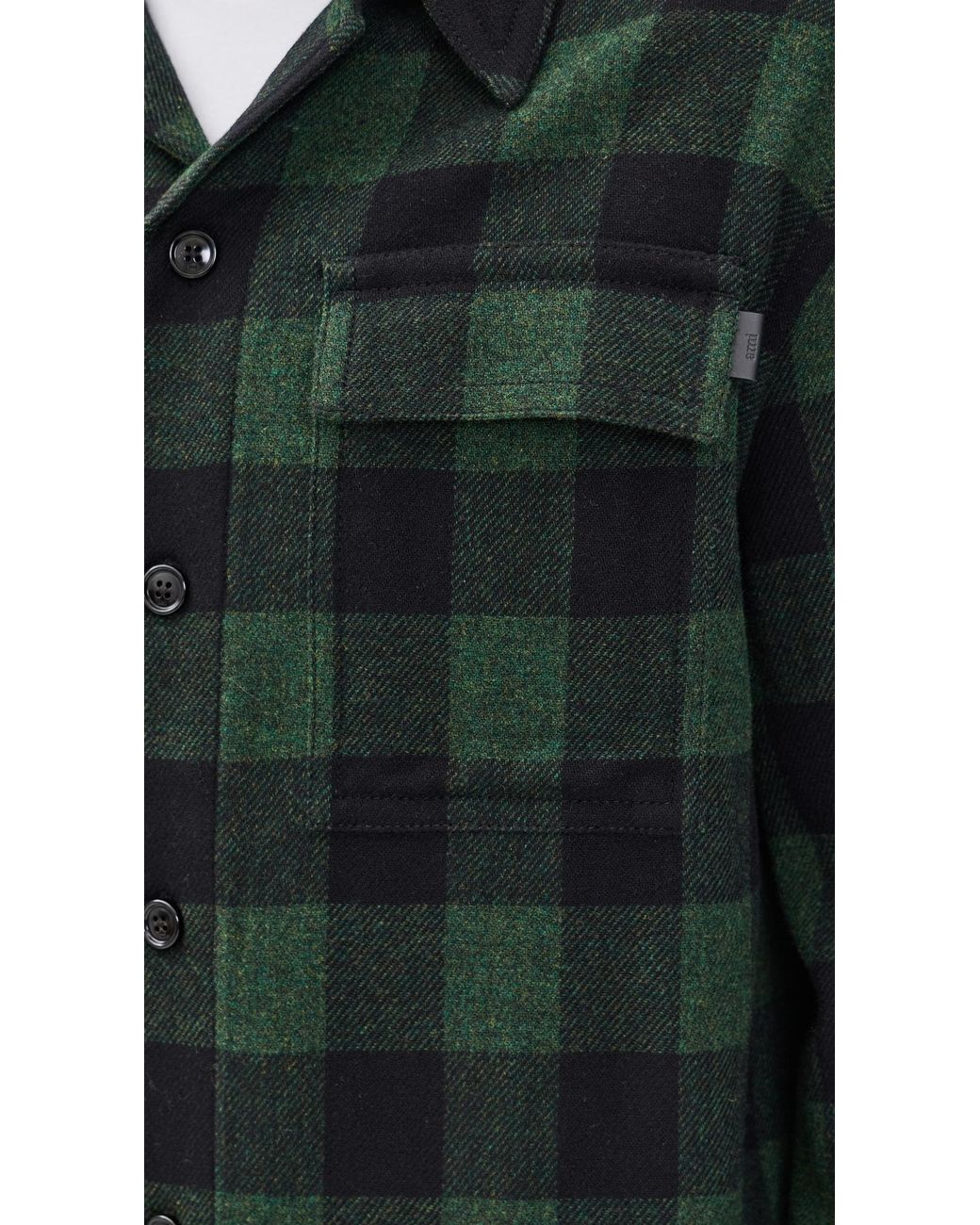 AMI Black Wide Camp Collar Shacket for men