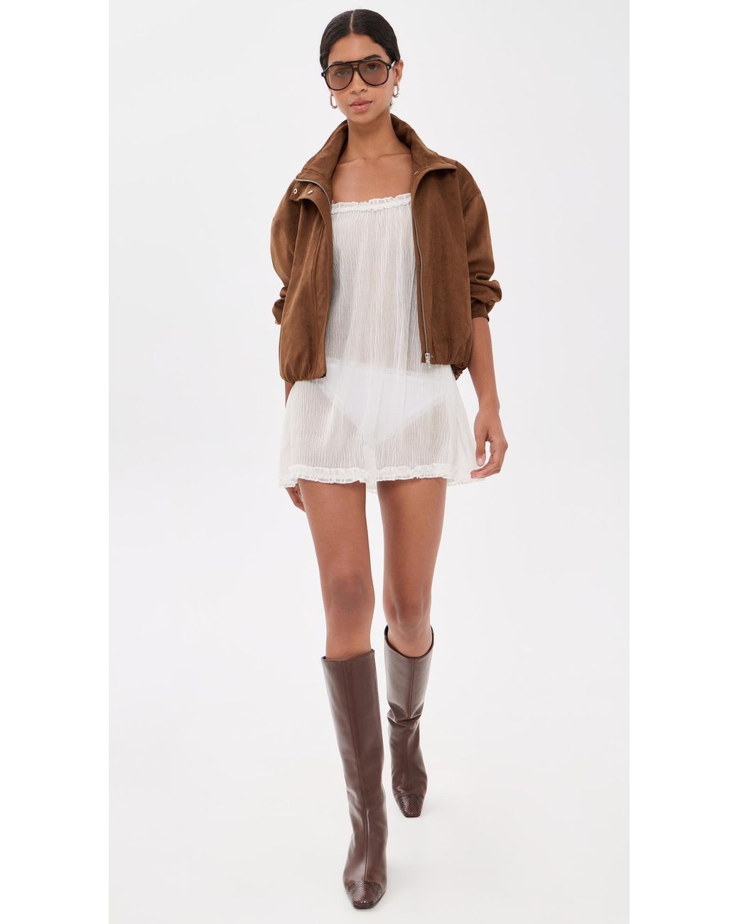 Lioness Love Letters Mini Dress in Natural | Lyst