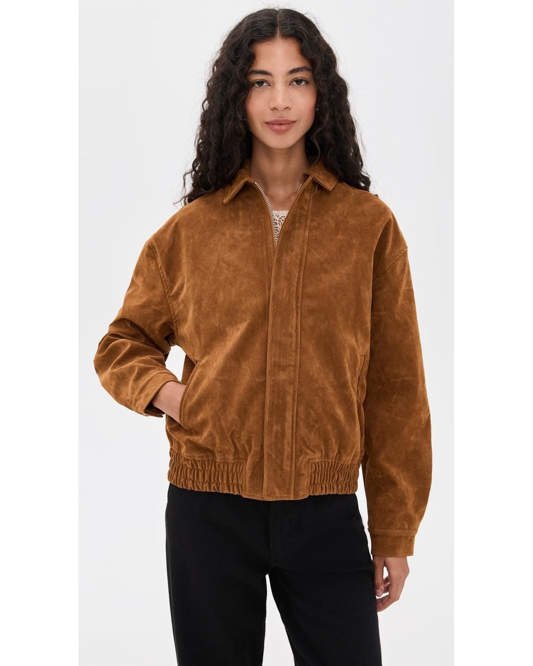 Bailey Rose Brown Faux Suede Jacket