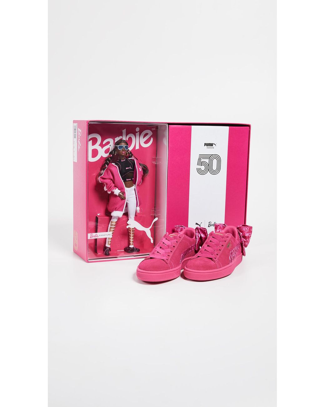PUMA Suede Classic Sneakers With Barbie Doll in Pink | Lyst