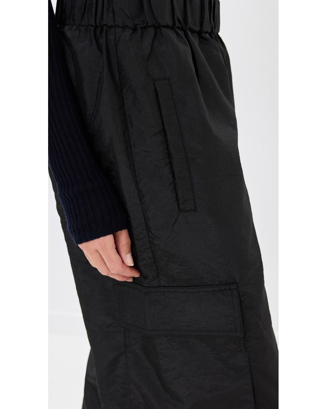 Tibi Black Crispy Nylon Pull On Joggers