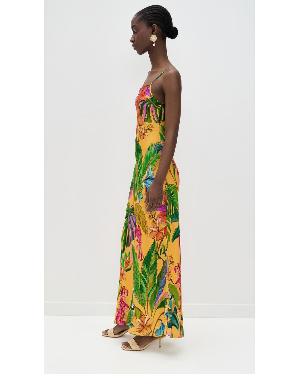 slim fit dress slacks Farm Rio Black Beaded Neckline Sleeveless Midi Dress, Black / S main image 1