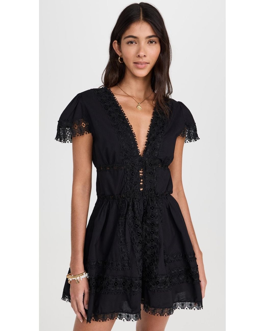 Peixoto Black Piper Mini Dress